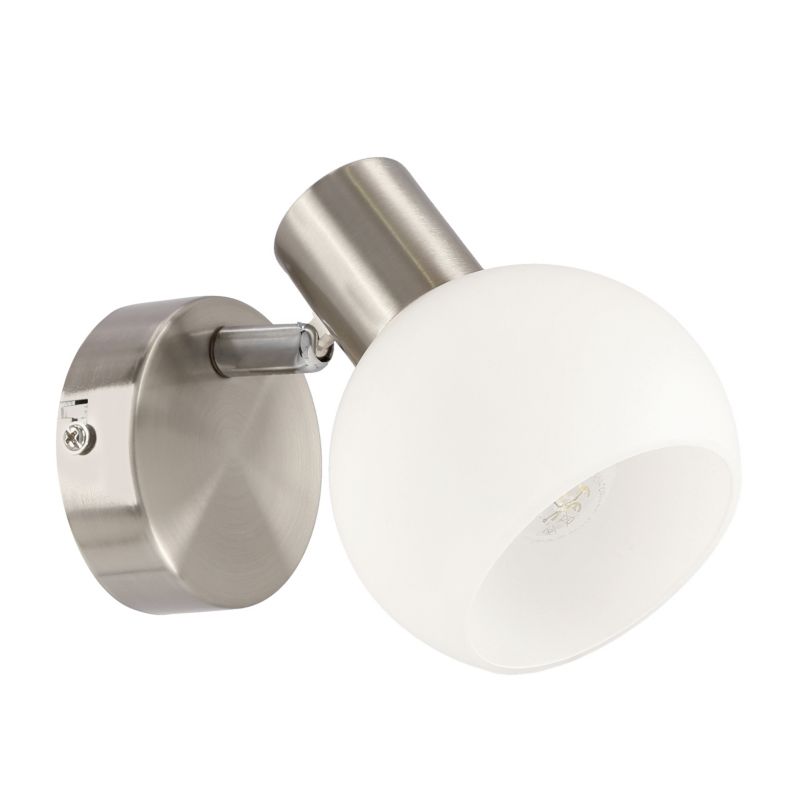 Kinkiet biały szklany klosz Candellux Novo srebrno-biały 1xE14x40W IP20 wym:13x13x10cm - 1 szt.