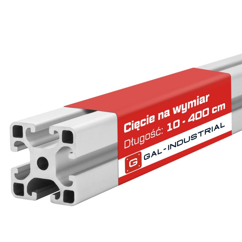 PROFIL KONSTRUKCYJNY ALUMINIOWY GAL-INDUSTRIAL 40x40 R8 380cm ANODOWANY CIĘCIE NA WYMIAR 1 szt.