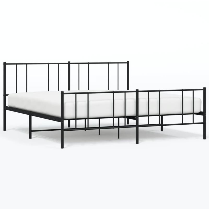 Rama łóżka metalowa VidaXL czarna z miejscem do przechowywania 1 szt. 207 x 187 x 90 cm