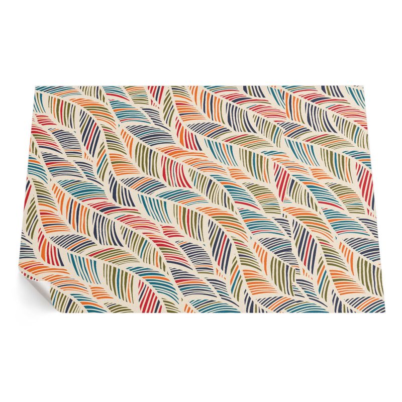 Zewnętrzny Dywan Winylowy ArtPrintCave 140x210 cm Kolorowe abstrakcyjne liście boho 1 szt.