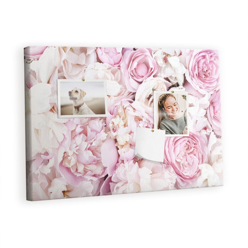 Tablica Korkowa Z Pinezkami Tulup 60x40 cm Stylizowane rośliny ozdobne Organizer ścienny Pinezki metaliczne 1 kpl