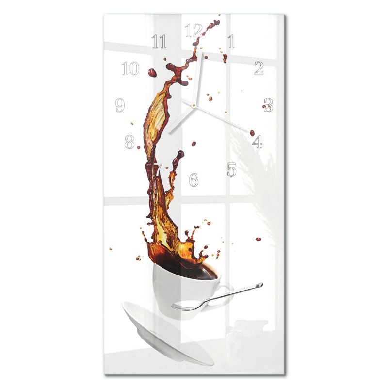 Zegar Ścienny Kuchenny Tulup 30x60 cm z Białymi Wskazówkami Kawa 1 szt.