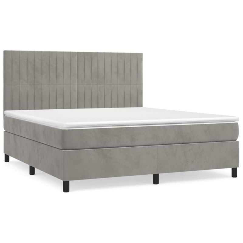 Łóżko kontynentalne WaszeMeble 160x200 cm jasnoszare WM-3143151 1 szt.