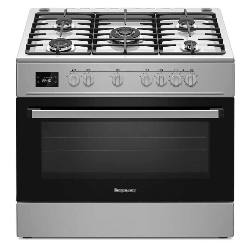 Kuchnia gazowo-elektryczna RAVANSON KWGE-K90A Cheff Modern Srebrna 1 szt.
