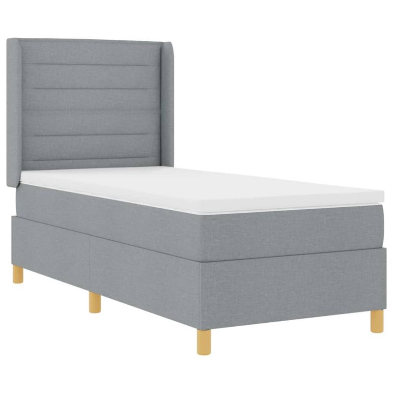 Łóżko z materacem WaszeMeble 80x200 cm Jasnoszary tkanina z LED WM-3343595 1 szt.