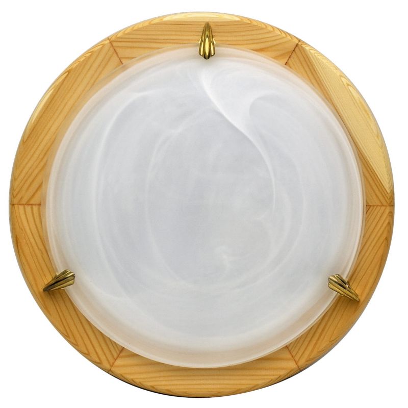 Plafon sufitowy nowoczesny Candellux Alabaster naturalne drewno-biały 2 x E27 x IP20 wym: 10 x 40 x 40 cm - 1 szt.