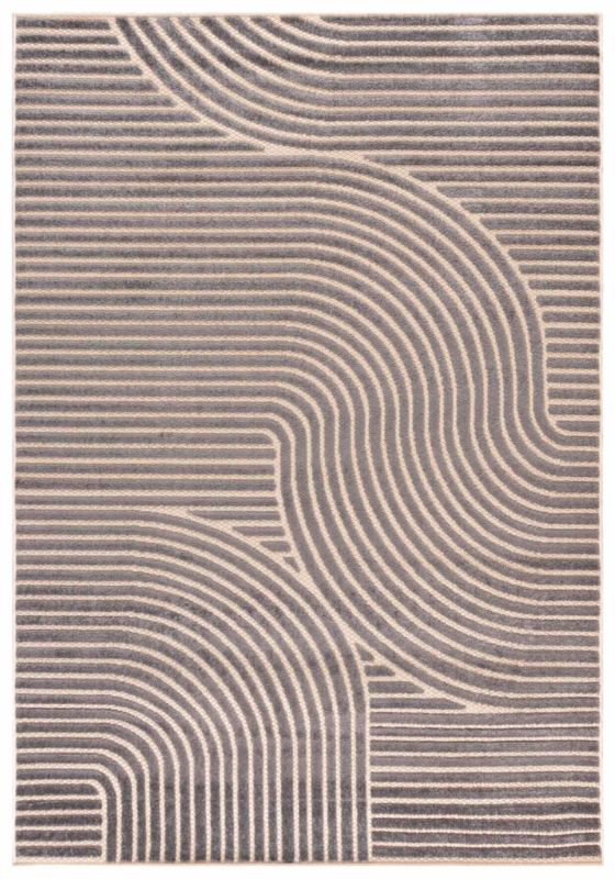 Dywan wewnętrzny/zewnętrzny Madison NM74B prostokąt Mazovia 140x 200 cm szary motyw geometryczny krótki włos 1 szt.