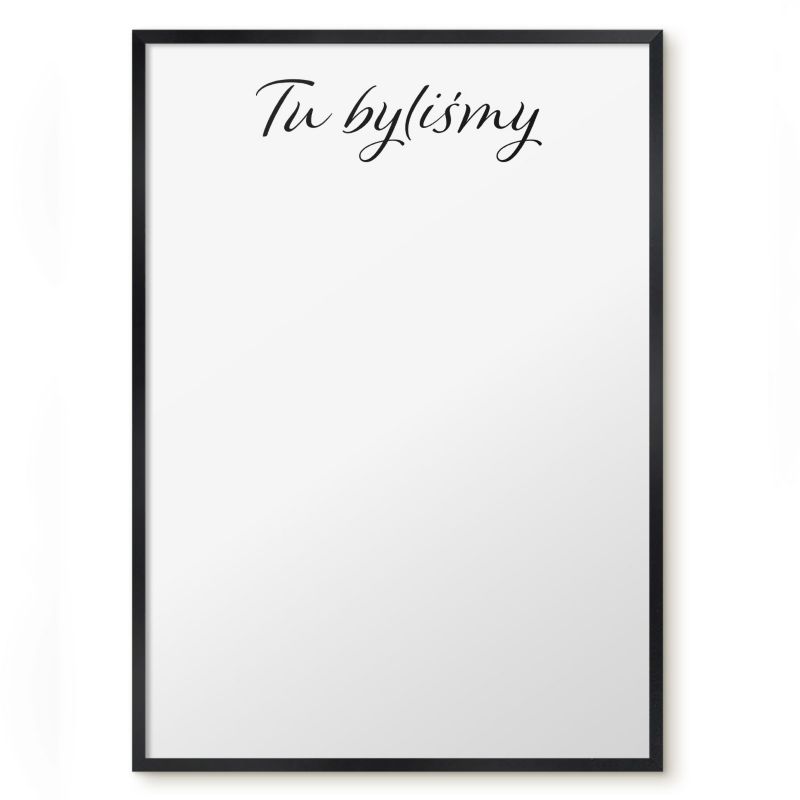 Tablica Magnetyczna Dekoracyjna Tulup 50x70 cm Tu byliśmy 4 - Czarna rama Do salonu, sypialni 1 szt.