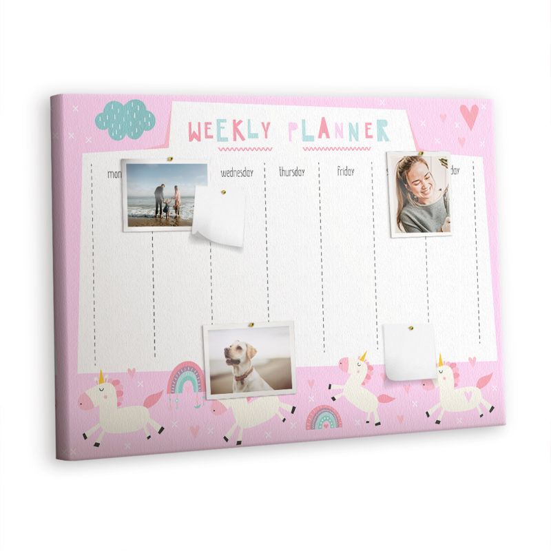 Tablica Korkowa Z Pinezkami Tulup 100x70 cm Planer tygodniowy dla dzieci Organizer ścienny Pinezki metaliczne 1 kpl