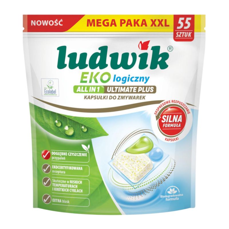 Kapsułki Do Zmywarki Ludwik Ekologiczne Ultimate Plus All In One 55szt.