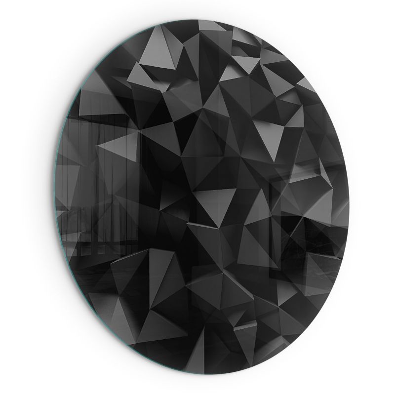Szklana Podkładka Pod Kominek Okrąg Wallfluent Fi50 cm Geometryczny wzór 3D 1 szt.