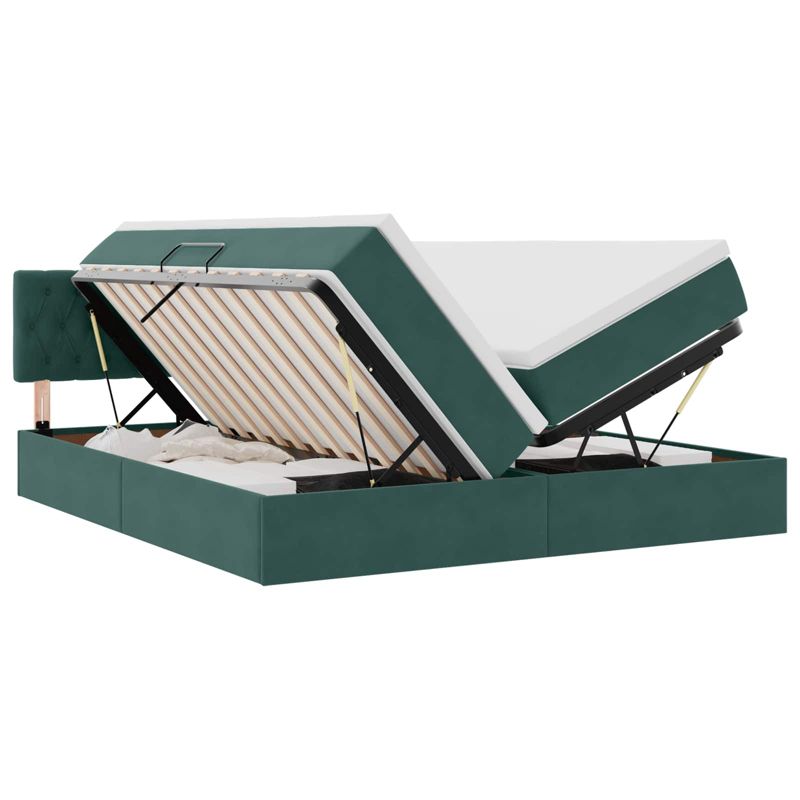 Łóżko Kontynentalne WaszeMeble z Materacem 100x200 cm Zielone WM-3370994 1 szt.
