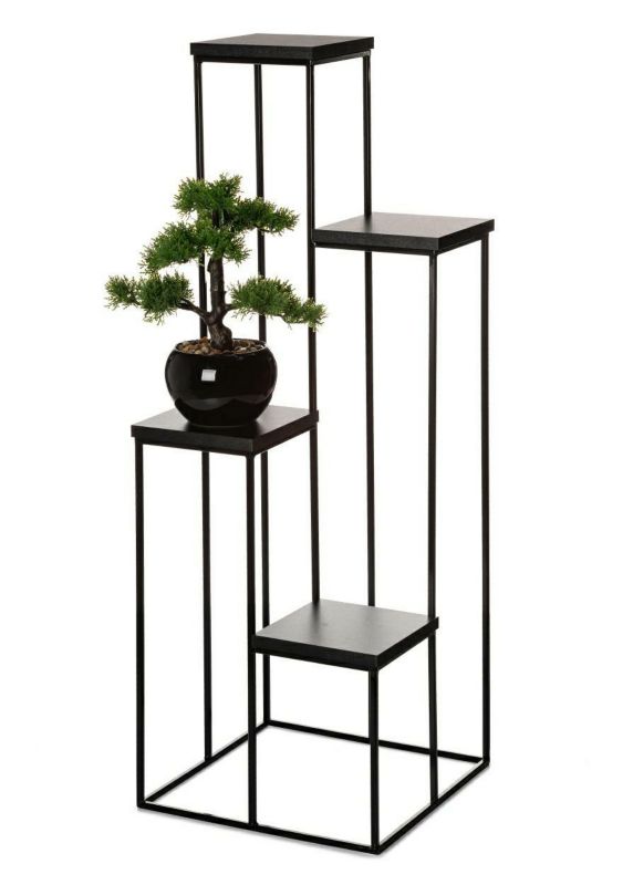 Kwietnik stojący HowHomely LOFT czarny 4 poziomy 110x40x40 cm 1 szt.
