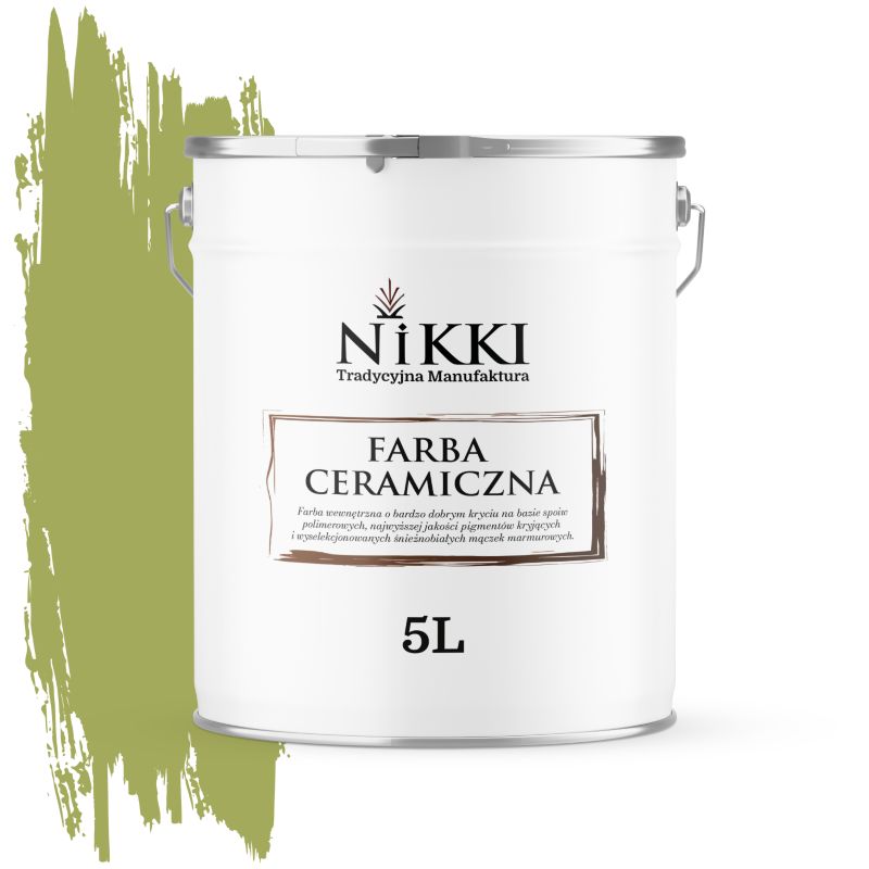 Farba Ceramiczna Wewnętrzna Ściany i Sufity NIKKI Groszkowy ciemny H2437 Głęboki Mat 5L