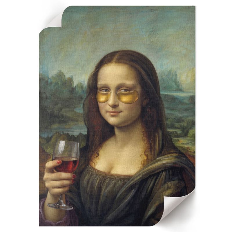 Plakat Do Salonu ArtPrintCave 42x59,5 cm Mona Lisa z winem Adam Wójcik 1 szt.