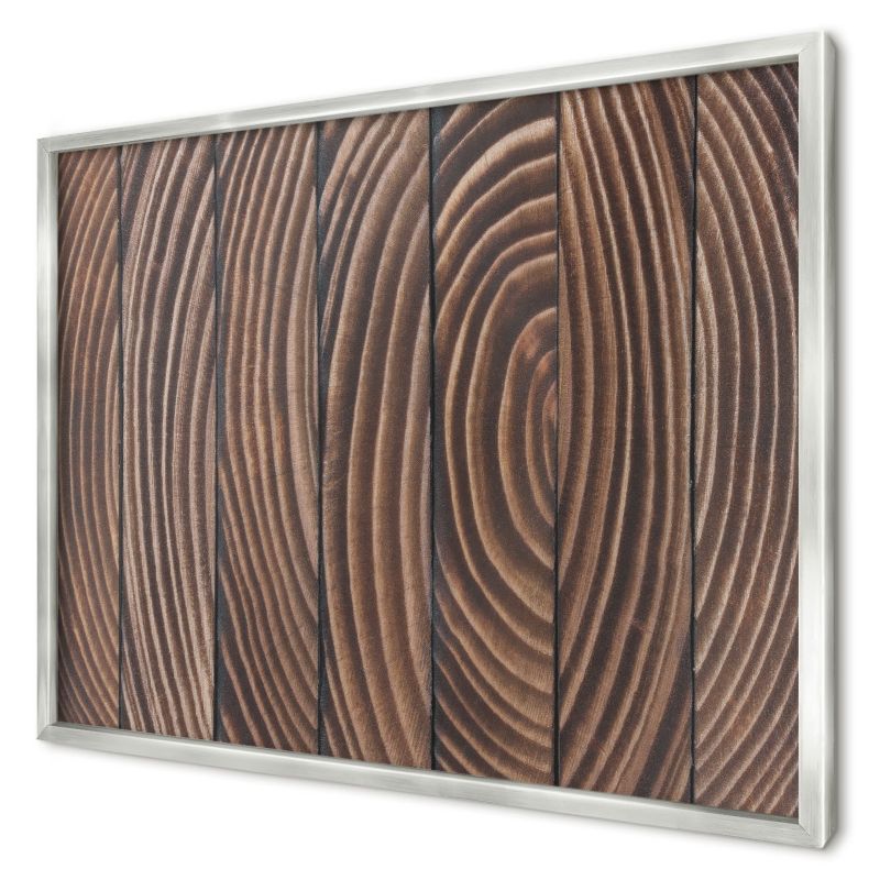 Tablica magnetyczna ozdobna Wallfluent 70x50 struktura drewna w srebrnej ramie 1szt