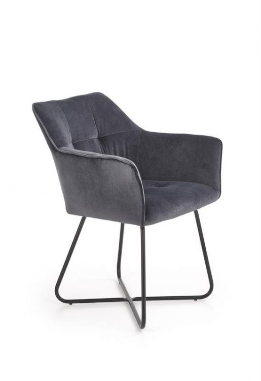 Krzesło Halmar tapicerowane K377 VELVET szare 1 szt