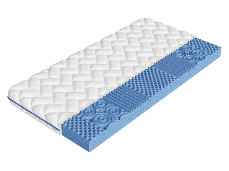 Dwustronny materac MIRJAN 24 piankowy Blue 12 cm biały 100x200 cm 1 szt.