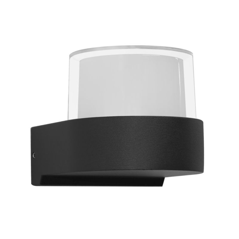 Kinkiet zewnętrzny klosz z tworzywa sztucznego Italux Marti czarny piaskowany LED 5W biały neutralny 4000K 470lm IP54 - 1 szt.