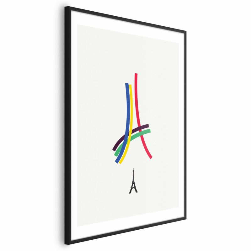 Plakat Artgeist Abstrakcyjna Wieża Eiffla 40x60 cm z ramą czarną z marginesem 1 szt
