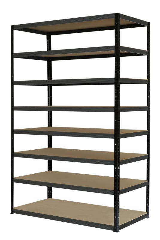 Regał metalowy MODO24 magazynowy czarno-grafitowy helios 270x180x30cm 8 półek po 175 kg 1 szt.