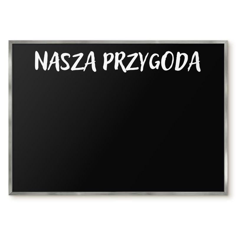 Tablica Magnetyczna Wielofunkcyjna Ścienna Tulup 100x70 cm Nasza przygoda 5 - Srebrna rama Do salonu, sypialni 1 szt.