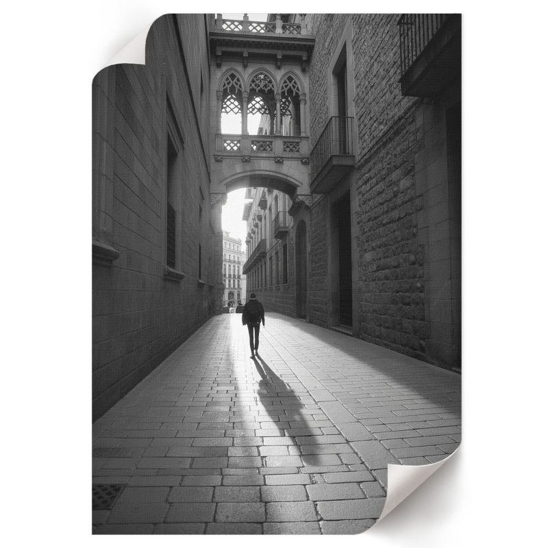 Plakat Do Łazienki ArtPrintCave 42x59,5 cm Czarno-biała uliczka Lola R. 1 szt.