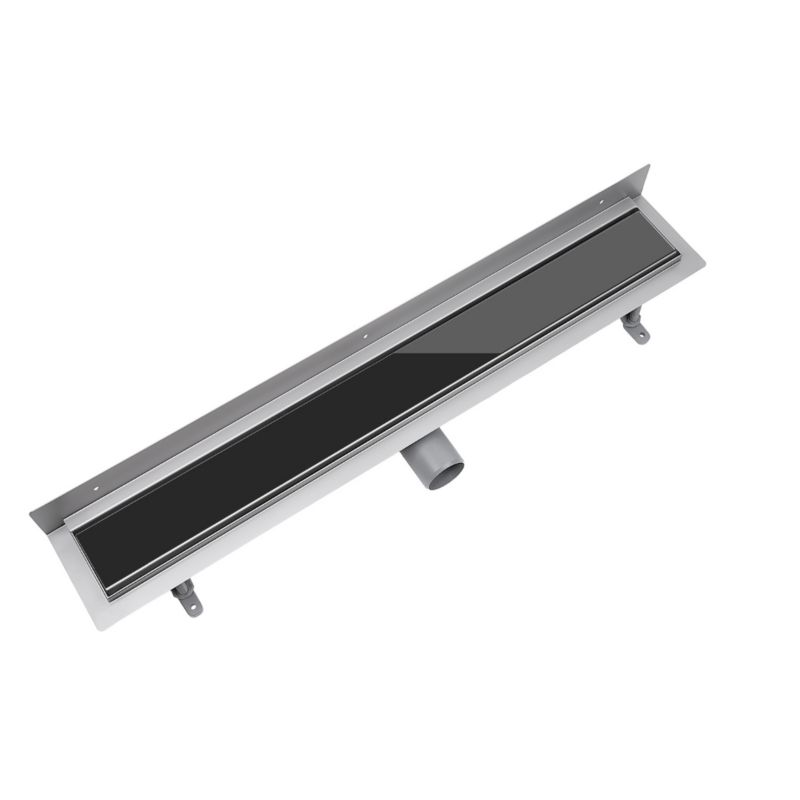 Odpływ liniowy przyścienny Vogi ruszt czarne szkło 70 cm stalowy 1 szt.