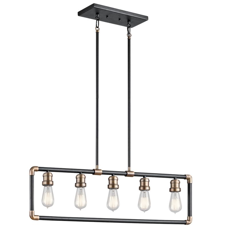 Lampa wisząca Kichler Imahn 7413 czarno-naturalny mosiądz industrialna 5xE27 x 60W 1 szt.