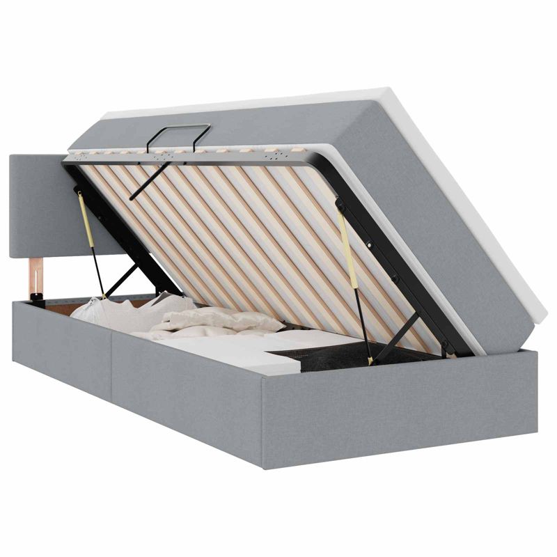 Łóżko Kontynentalne WaszeMeble z Materacem 90x190 cm Szare WM-3370425 1 szt.