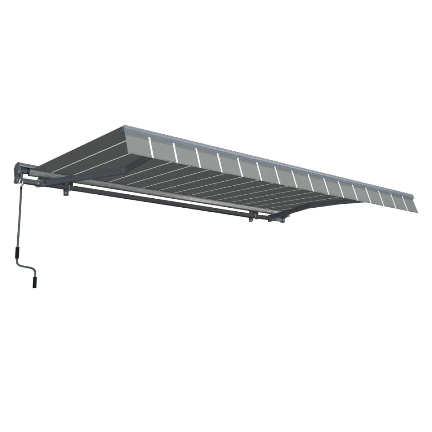 GUTROOF Markiza ręczna Premium Grey/White szaro-biała - 4,0 x 3,0 m