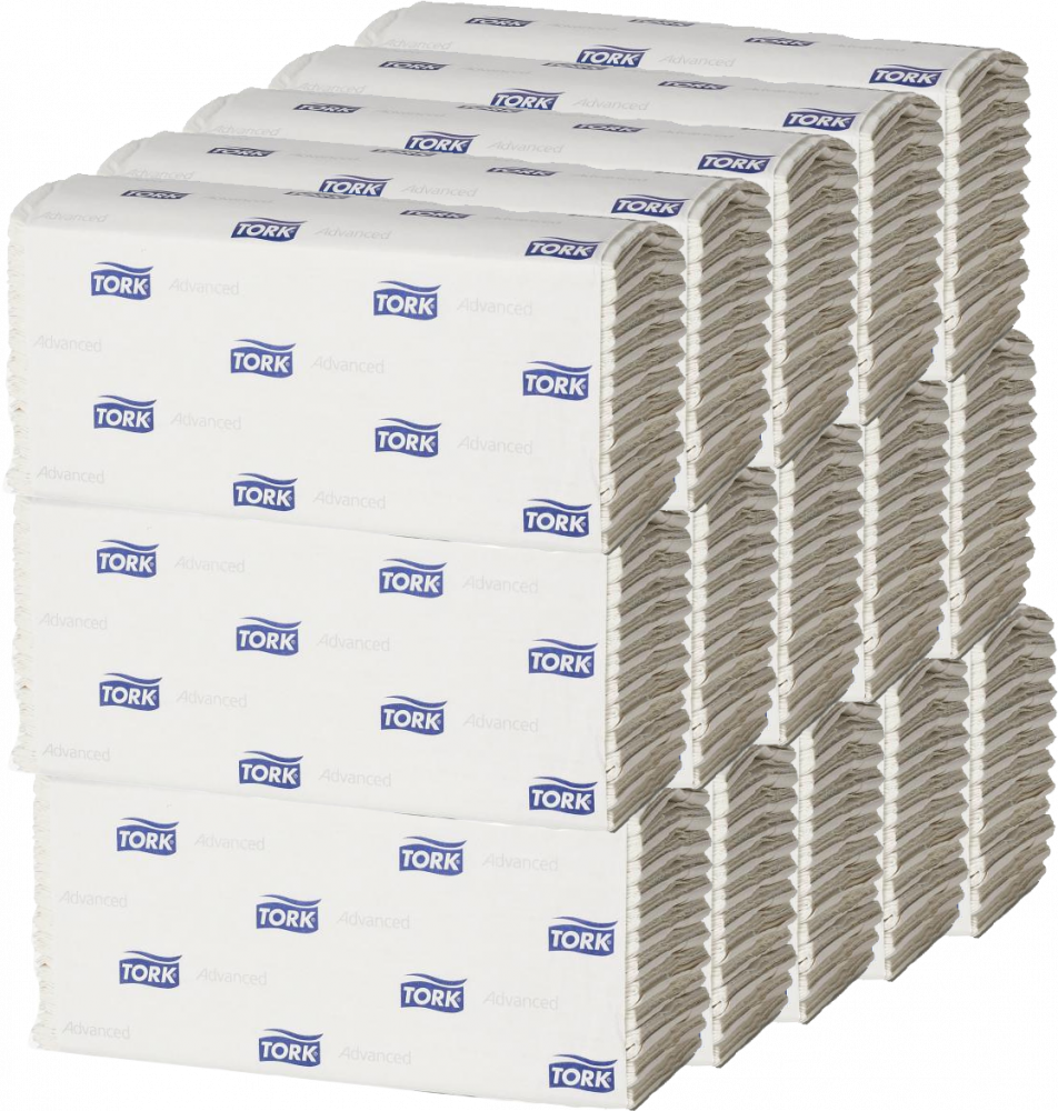 15x Ręcznik papierowy Tork 290163 Advanced, dwuwarstwowy, w składce ZZ, 250 składek, biały