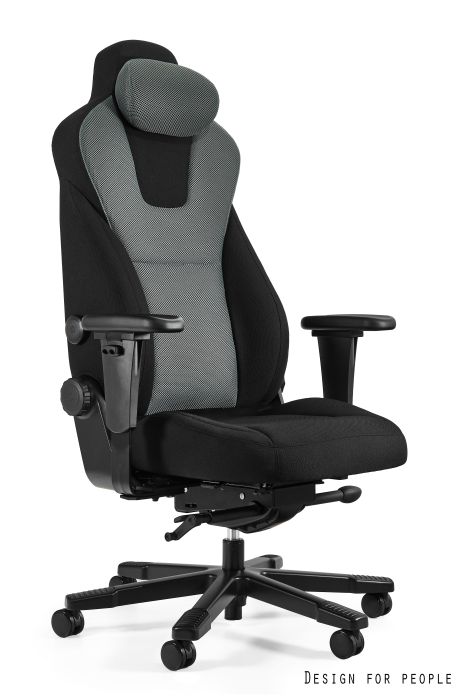 Fotel dyspozytorski G-FORCE 24/7, ergonomiczny, obrotowy, regulowane podłokietniki, siatka/tkanina, czarny