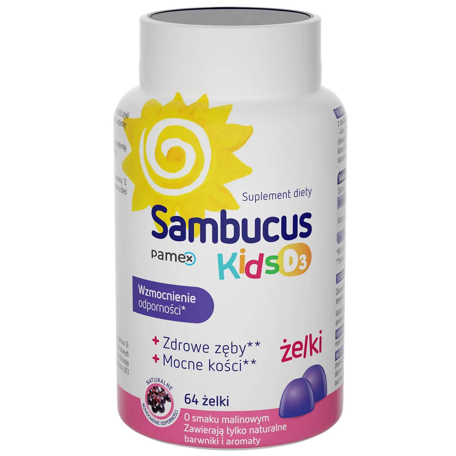 Sambucus kids d3, 64 żelek