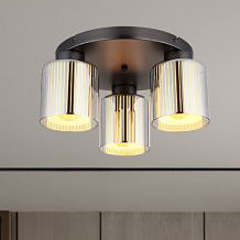 Globo Lighting Felicia lampa podsufitowa 3x60 W czarna/przydymiona 16056-3D
