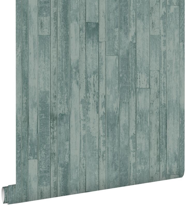 Tapeta ESTAhome stare deski ze złomu szaro zielonym 53 cm x 10.05 m - 1 rol.