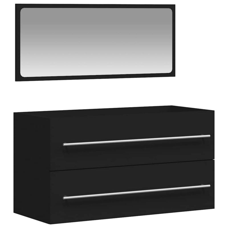 Szafka pod umywalkę WaszeMeble czarna z lustrem WM-833880 1 szt.