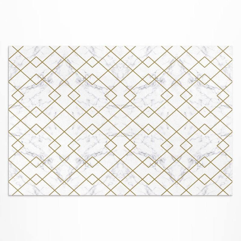 Winylowy Chodnik Zewnętrzny Wallfluent 120x180 cm Romby na jasnym marmurze 1 szt.