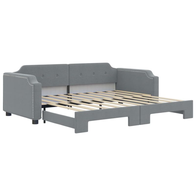 Sofa rozkładana WaszeMeble 90x190 cm Jasnoszary tkanina WM-3197644 1 szt.