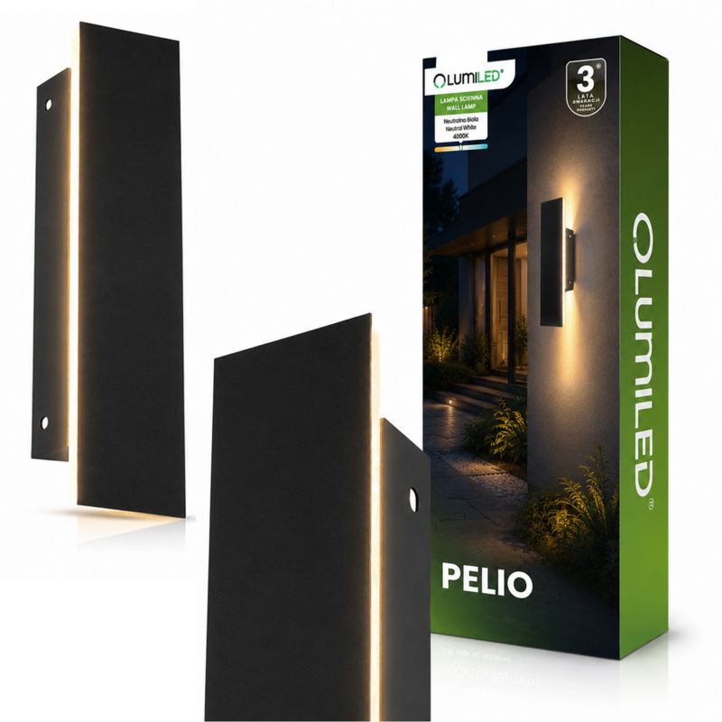 Lampa Ogrodowa Lumiled LED Natynkowa Kinkiet Elewacyjny Ścienny 9W 4000K IP65 1 szt.