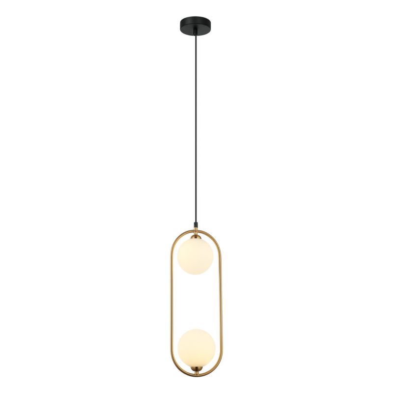 Lampa wisząca ramka brąz antyczny Italux Lupus mosiężno-złota 2xG9x25W IP20 wym:124x17x11cm - 1 szt.