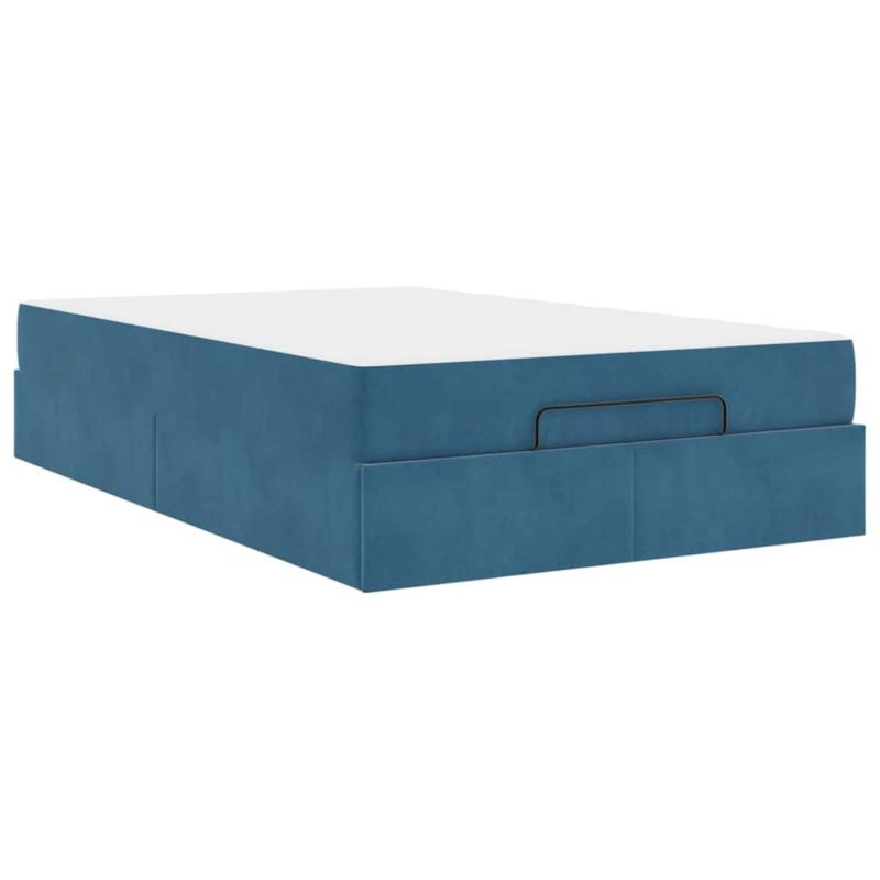 Łóżko z materacem WaszeMeble 135x190 cm Niebieski aksamit WM-3399562 1 szt.