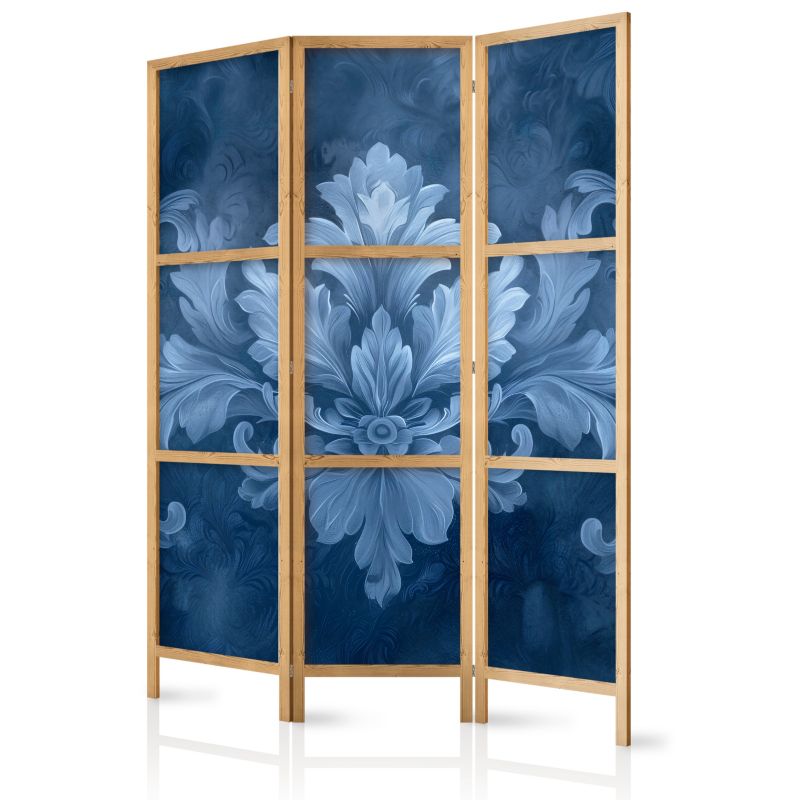 Parawan Muralo Japoński Błękitny Ornament Ciemnoniebieski 135x172 cm 1 szt.