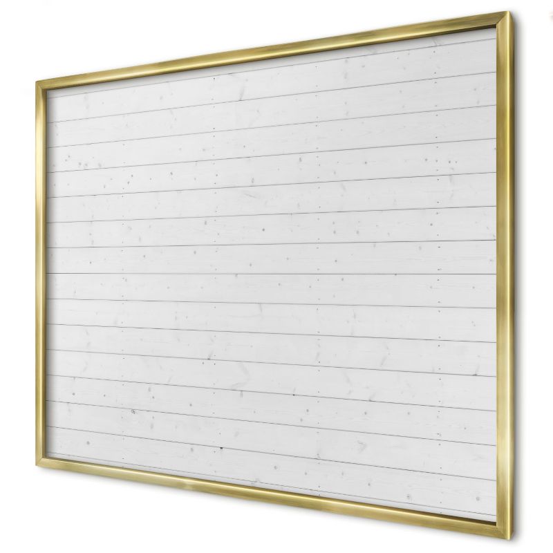 Dekoracyjna tablica magnetyczna Wallfluent 80x60 Białe deski w złotej ramie 1szt