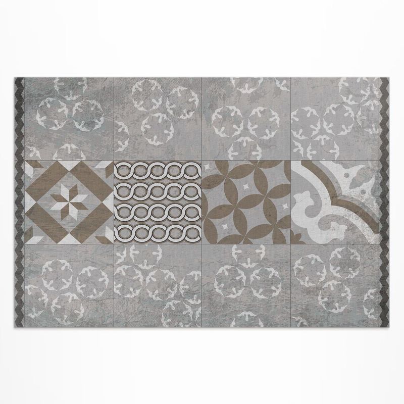 Winylowy Chodnik Zewnętrzny Wallfluent 100x150 cm Ozdobne płytki stare kafelki 1 szt.