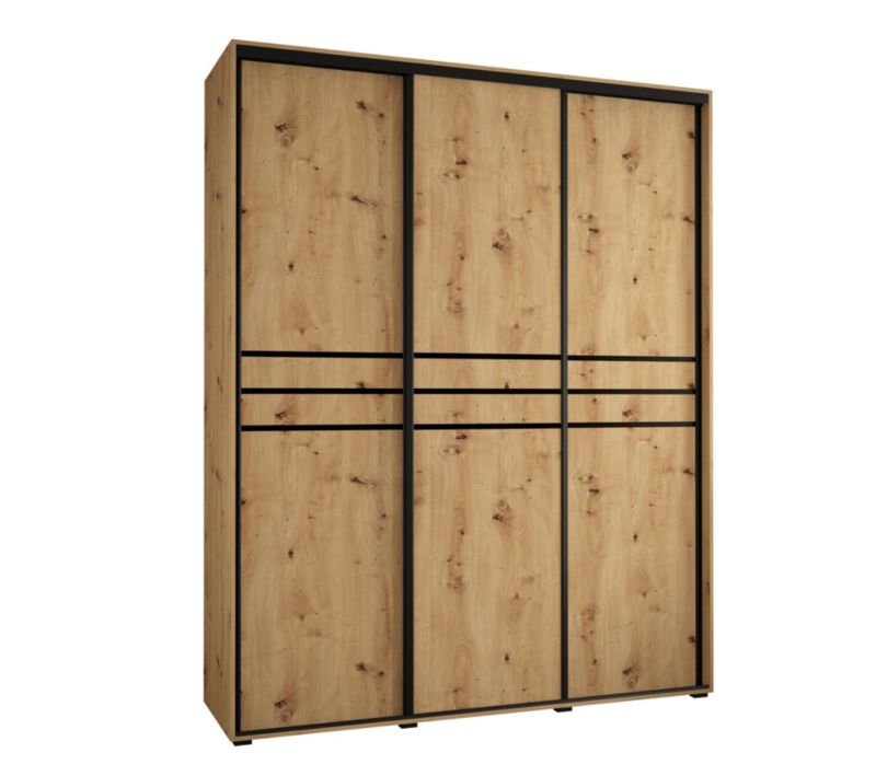 Szafa przesuwna Abiks DAVOS 10 wysoka szer.200cm artisan/artisan/czarny 1szt.