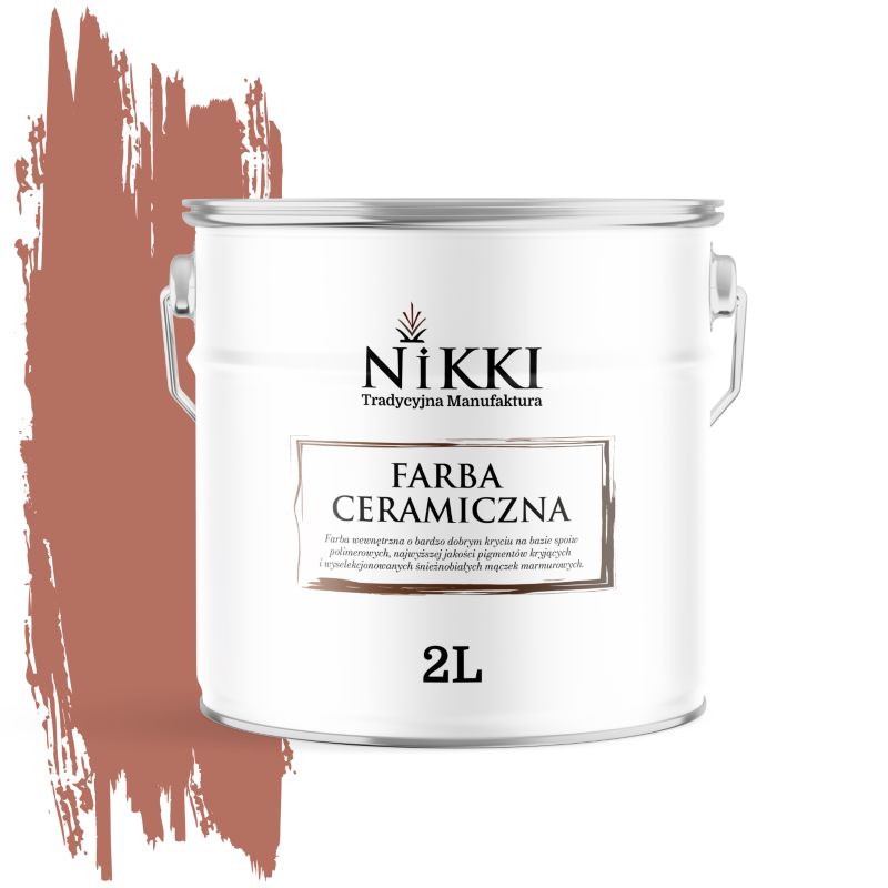 Farba Ceramiczna Wewnętrzna Ściany i Sufity NIKKI Ceglasty H4728 Głęboki Mat 2L