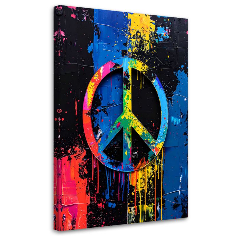 Obraz młodzieżowy Feeby Banksy Symbol Pokoju Graffiti Street Art 60x90cm 1szt