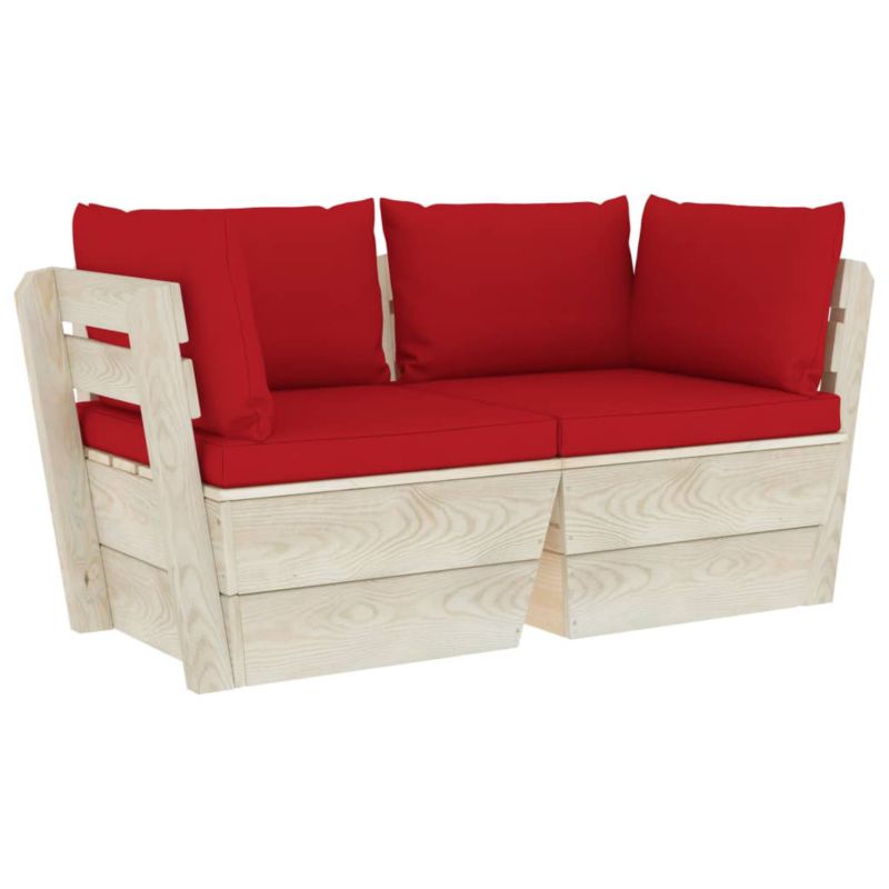 Sofa ogrodowa WaszeMeble z drewna brązowa z poduszkami WM-3063390 1 szt.
