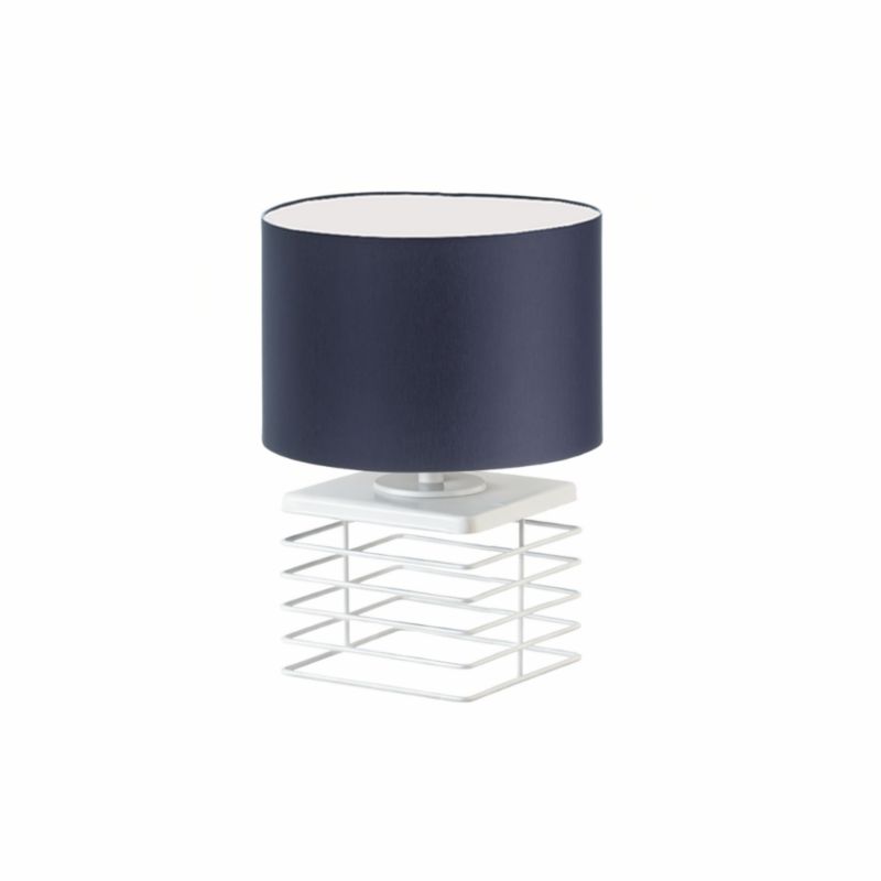 Lampka Nocna Volta Light Factory Level Abażur Biały/Granatowy 1xE27 1szt.
